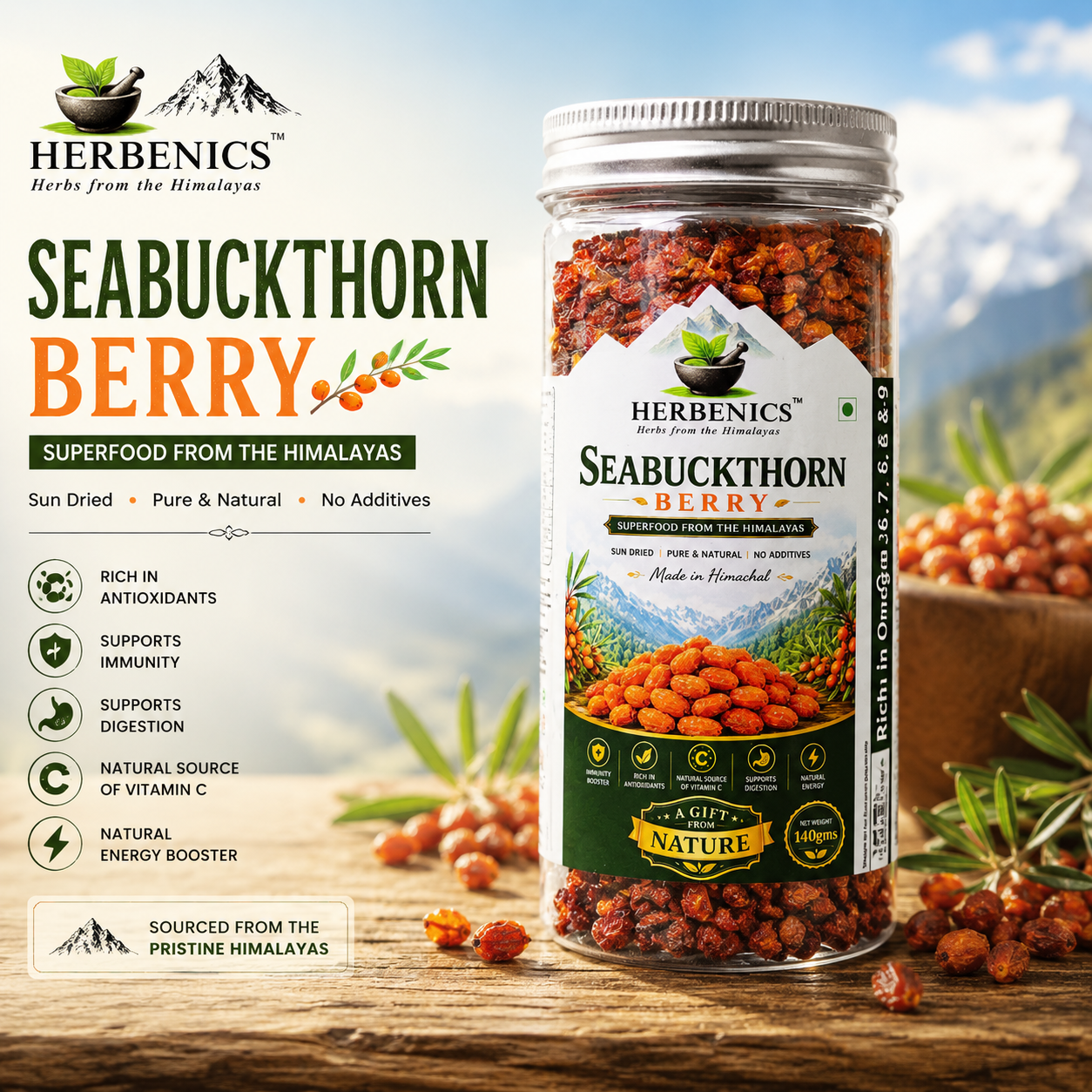 Herbenics Seabuckthorn Berry – Himalayan Superfood