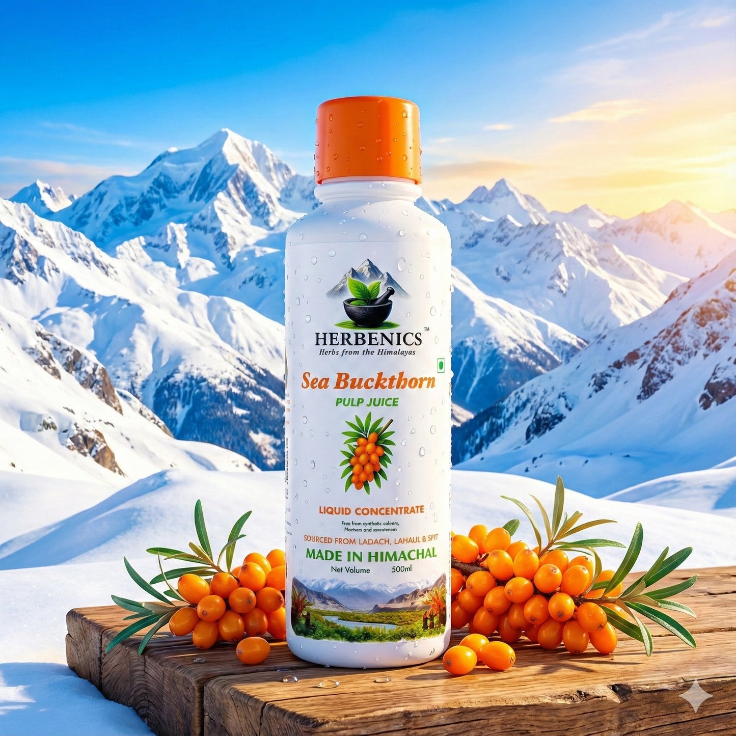 Sea Buckthorn Made In Himachal Pulp Juice, Liquid Concentrate 500ml