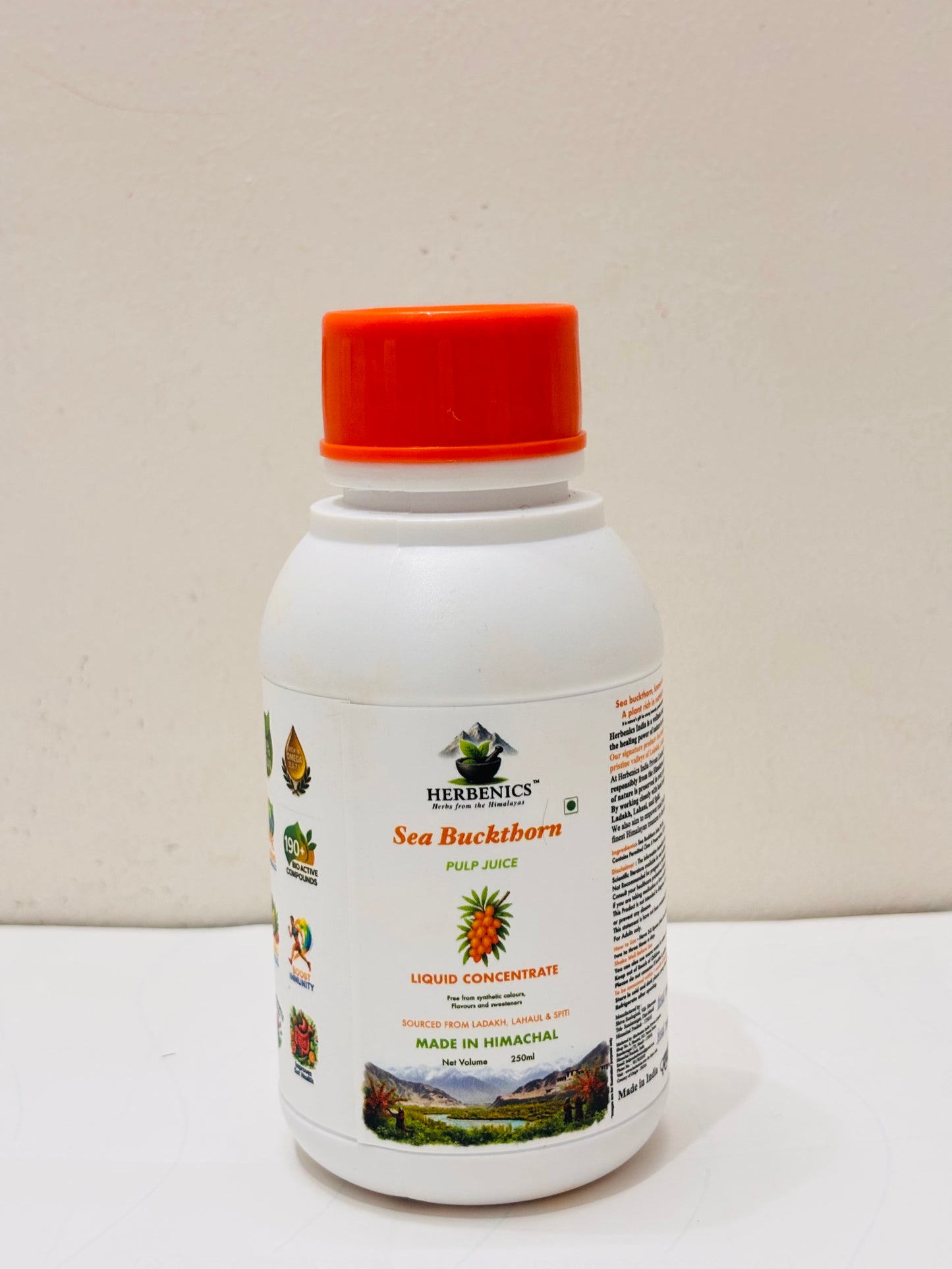 Seabuckthorn Made in Himachal Pulp Juice, Liquid Concentrate 250ML